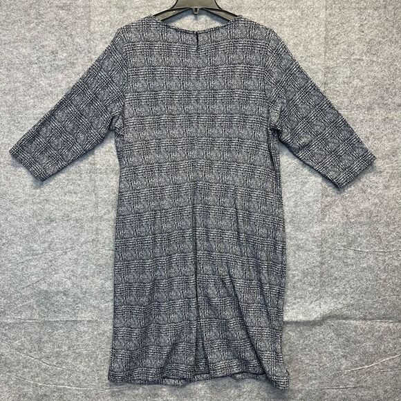 41 Hawthorn Mini Dress 1X Plus Gray Abstract Black Aniya Jacquard Knit Pockets - Picture 9 of 15